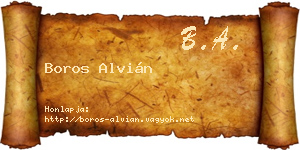 Boros Alvián névjegykártya