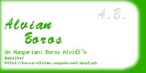 alvian boros business card